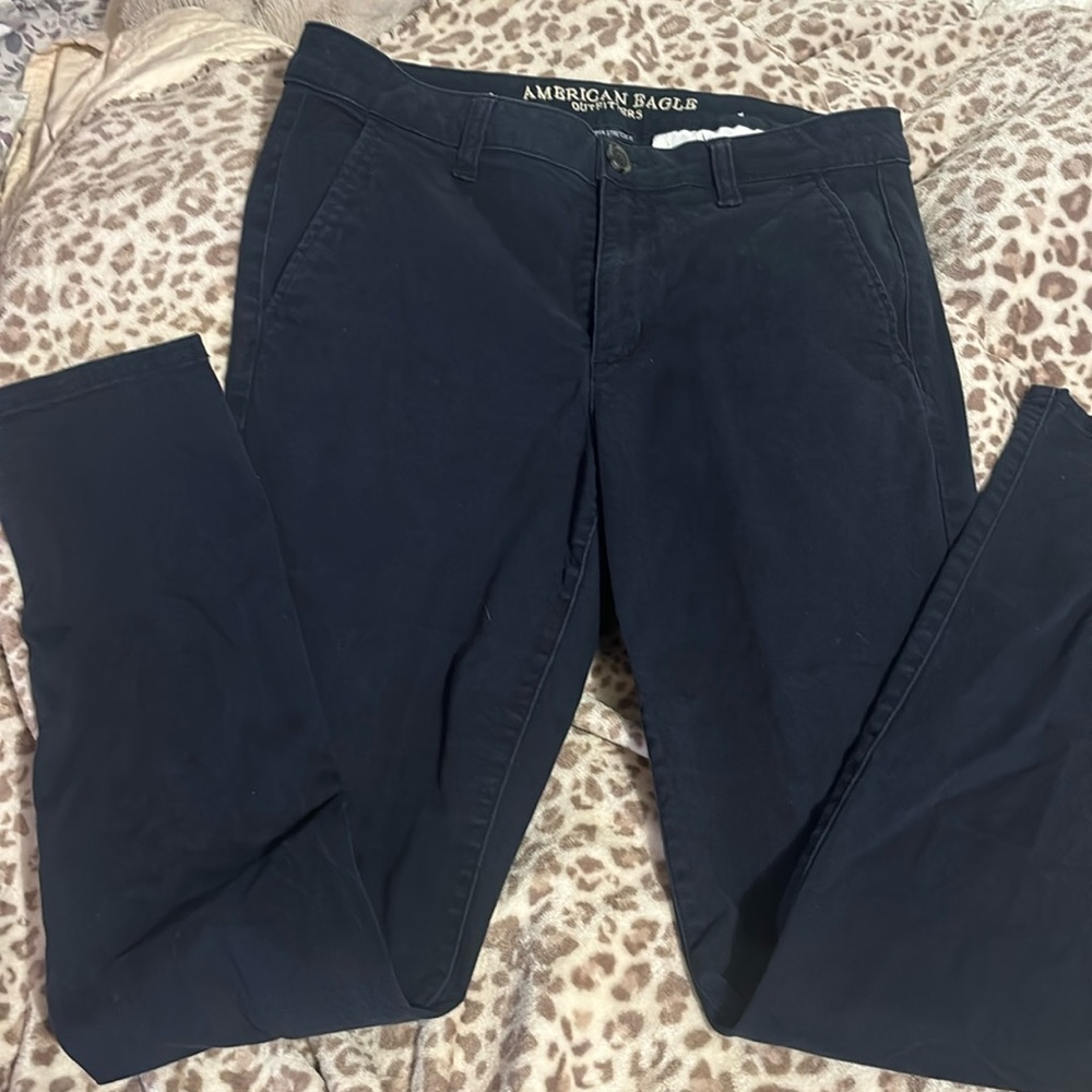 American eagle navy blue slacks 14 long